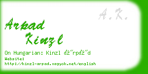 arpad kinzl business card